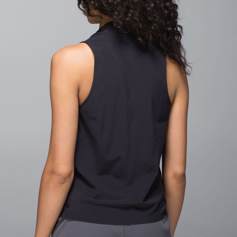 Lululemon Top Rollin’ with my om’ies Black Sleeveless Drape balletcore workout - Picture 2 of 8